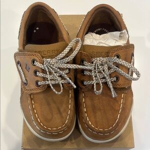 Sperry Brown Moccasins with Nautical Design